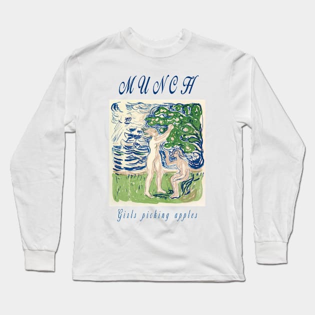 Munch Girls Picking Apples Long Sleeve T-Shirt by thecolddots